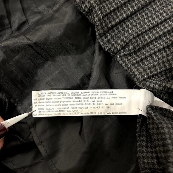 EUC Zara Pleated Houndstooth Mini Skirt Black Gray Ruffled Waist Size Small - Picture 9 of 16